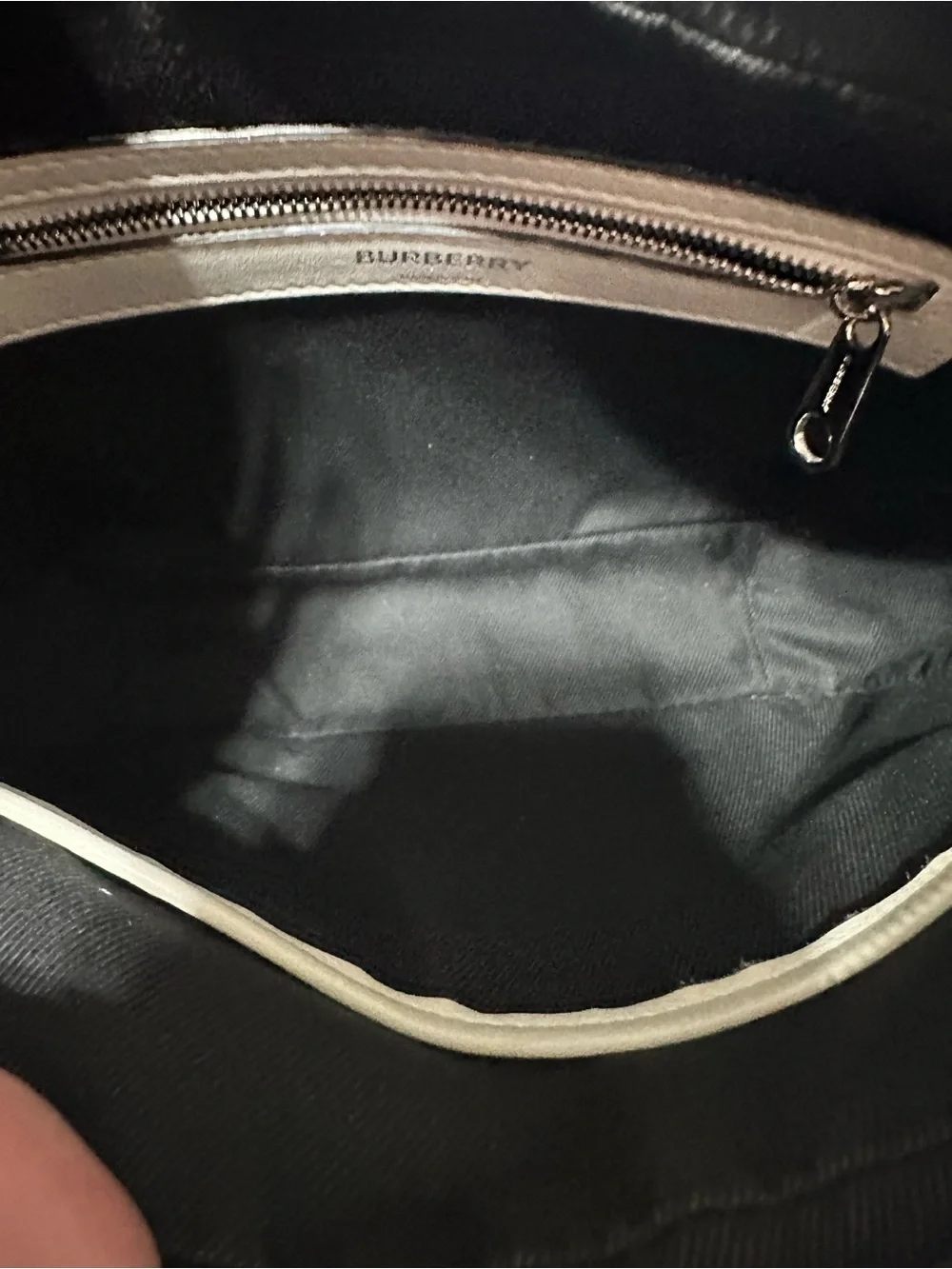 Burberry white leather